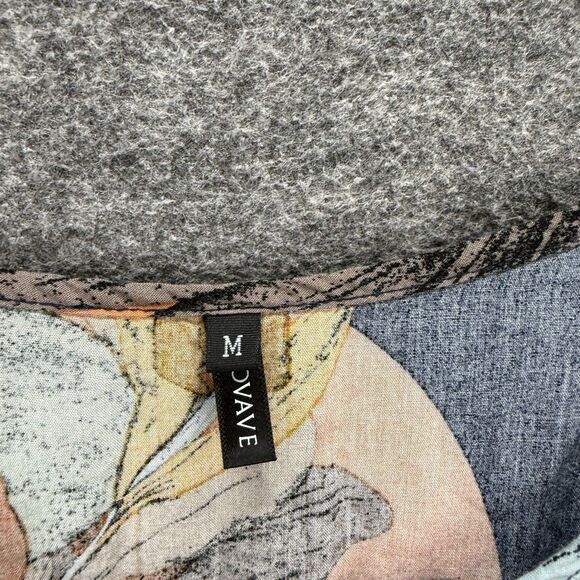 Lovave Dress Women M Medium Blue Floral Shift Midi V-Neck Sleeveless Button - Picture 3 of 7